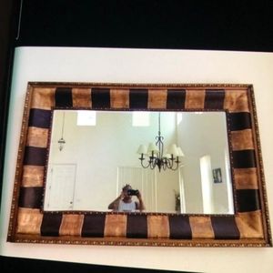 Large Beautiful Mirror with Leather Trim